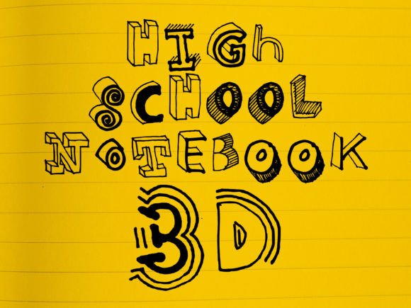 High School Notebook 3d Font for Authentic Branding